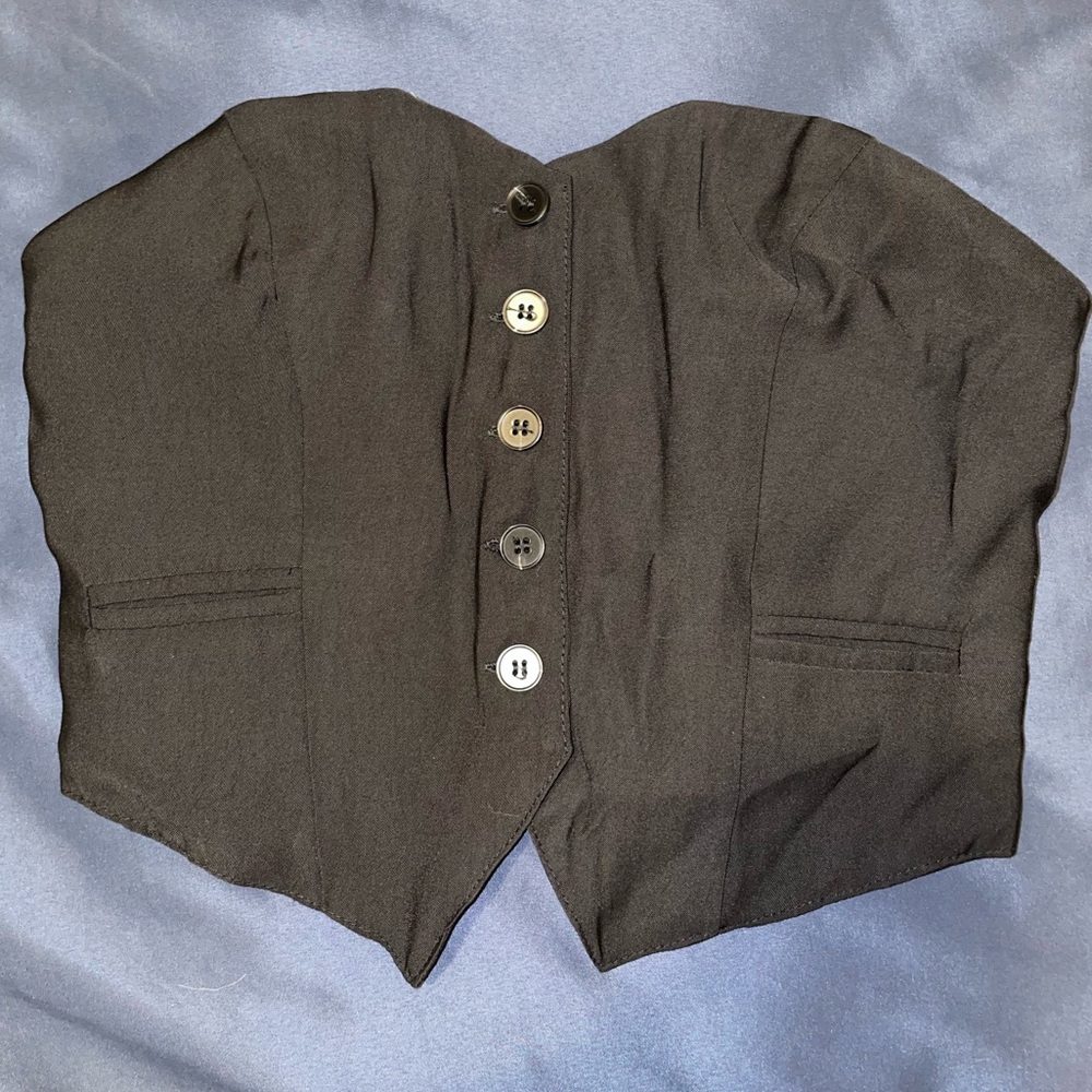NWT Forever 21 Woven Button Up Tube Top With Pockets